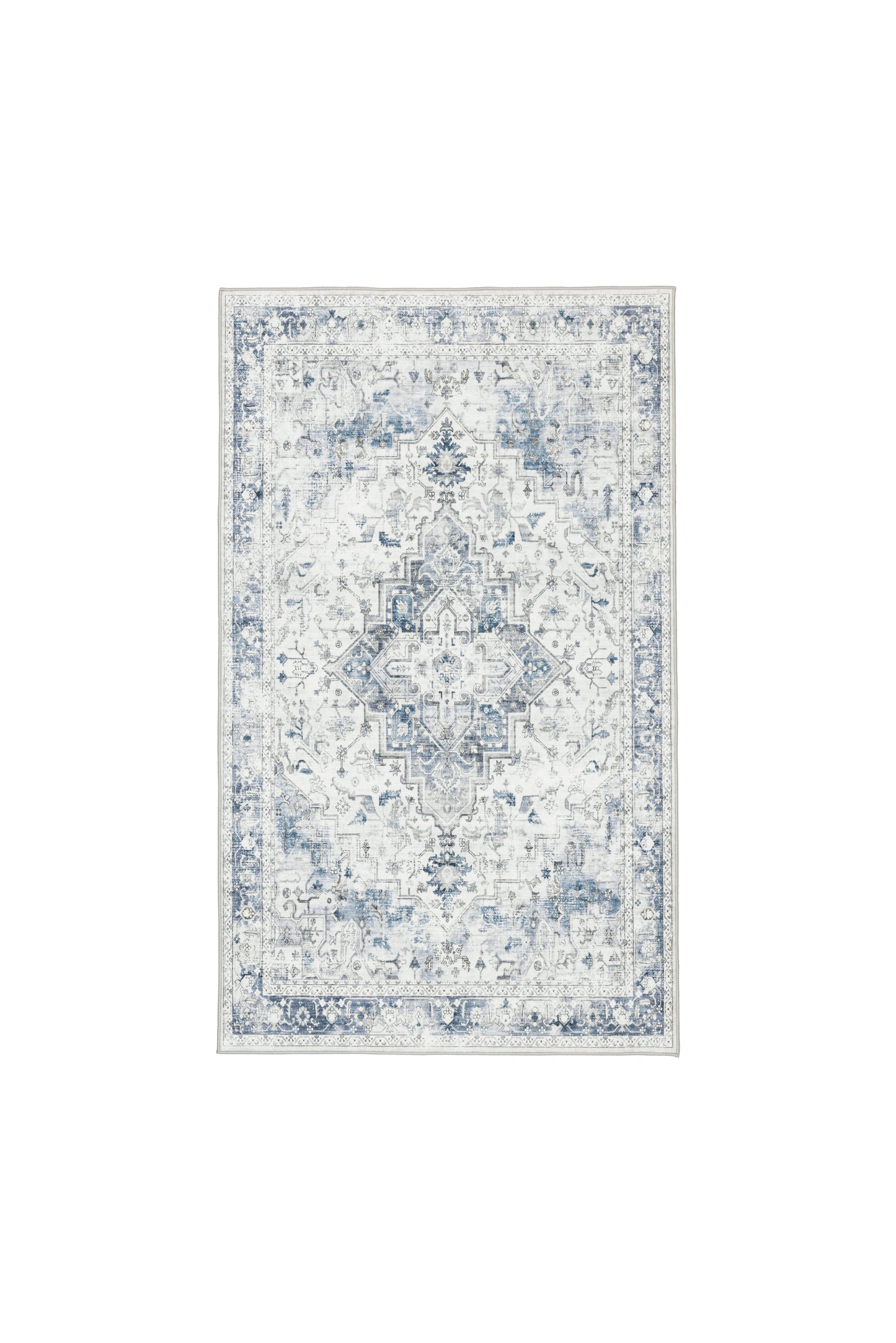 Freyja Vintage Washable Rug Blue