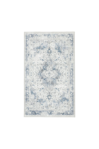 Freyja Vintage Washable Rug Blue