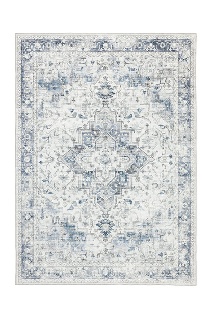 Freyja Vintage Washable Rug Blue