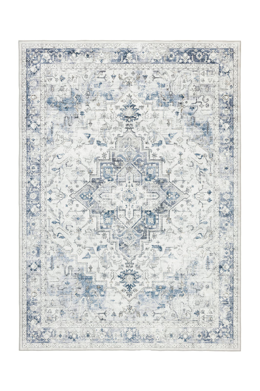 Freyja Vintage Washable Rug Blue