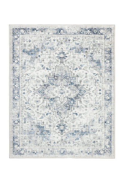 Freyja Vintage Washable Rug Blue