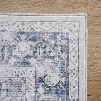 Freyja Vintage Washable Rug Blue