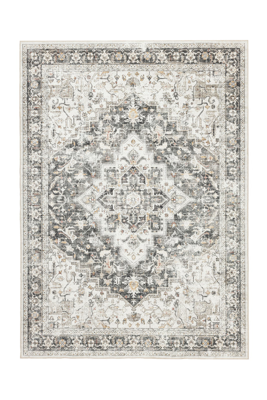 Freyja Vintage Washable Rug Brown