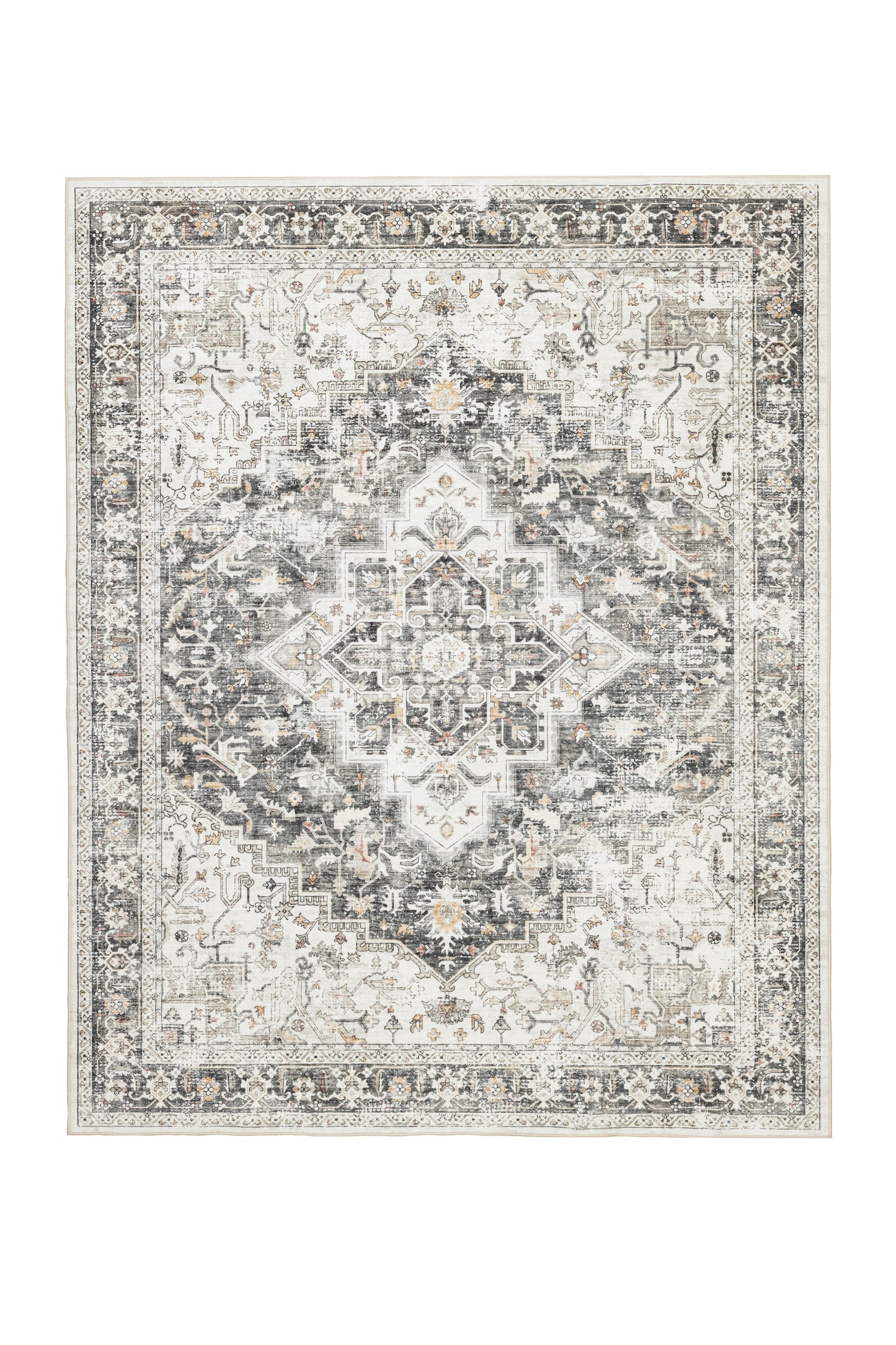 Freyja Vintage Washable Rug Brown