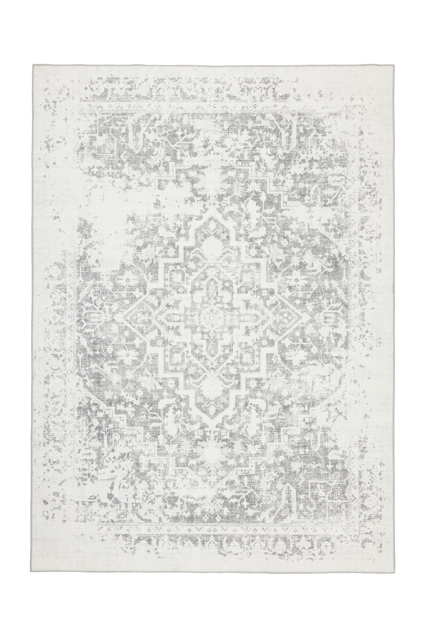 Freyja Vintage Washable Rug Grey