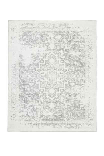 Freyja Vintage Washable Rug Grey