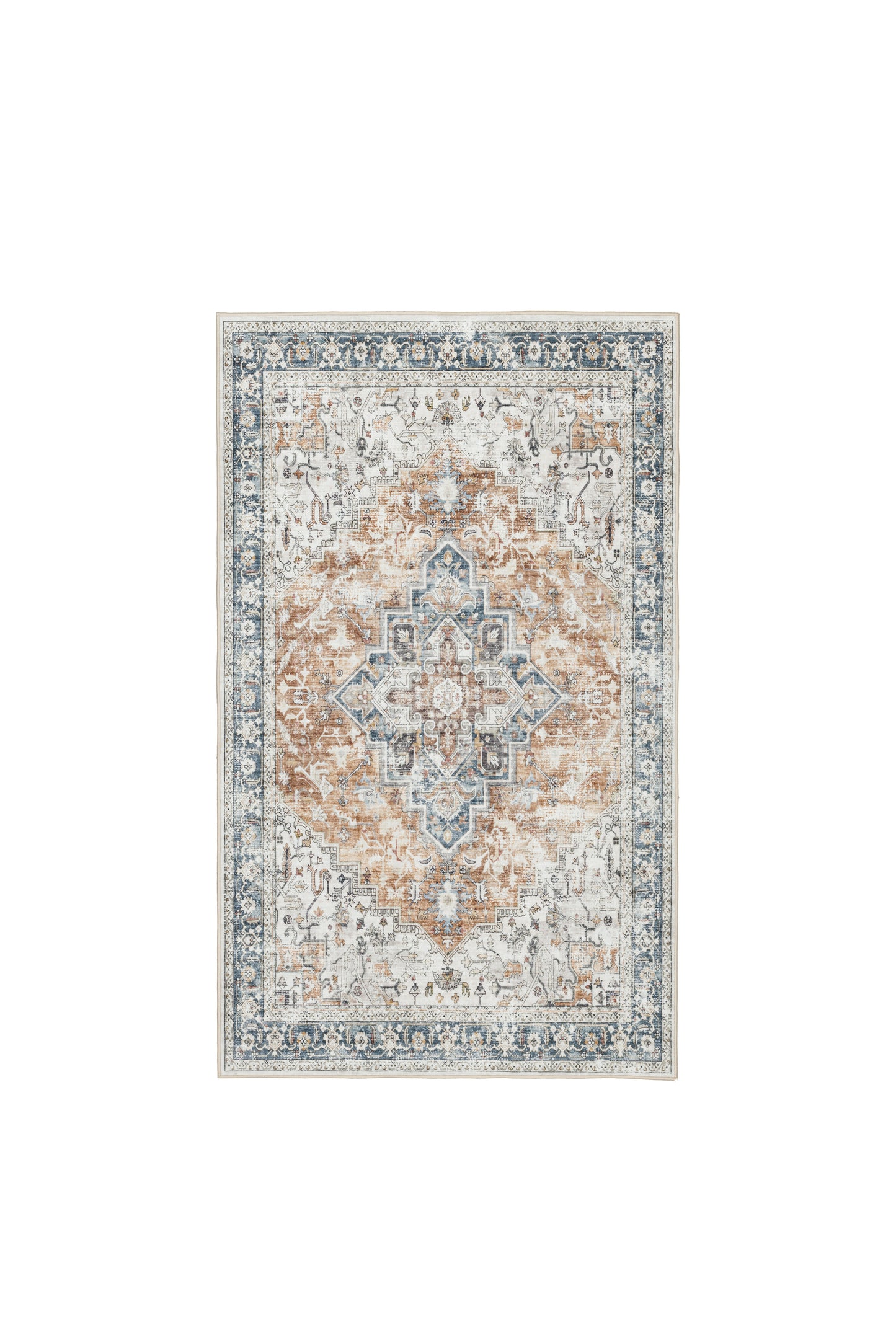 Freyja Vintage Washable Rug Orange