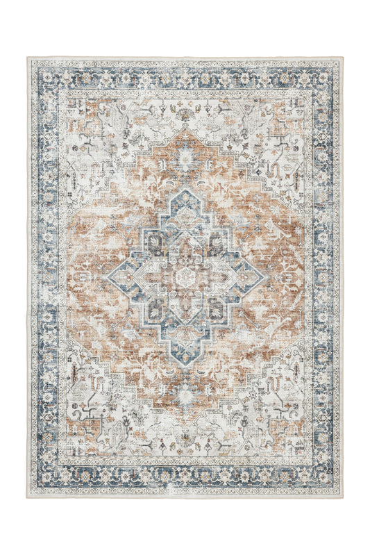 Freyja Vintage Washable Rug Orange