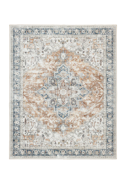 Freyja Vintage Washable Rug Orange