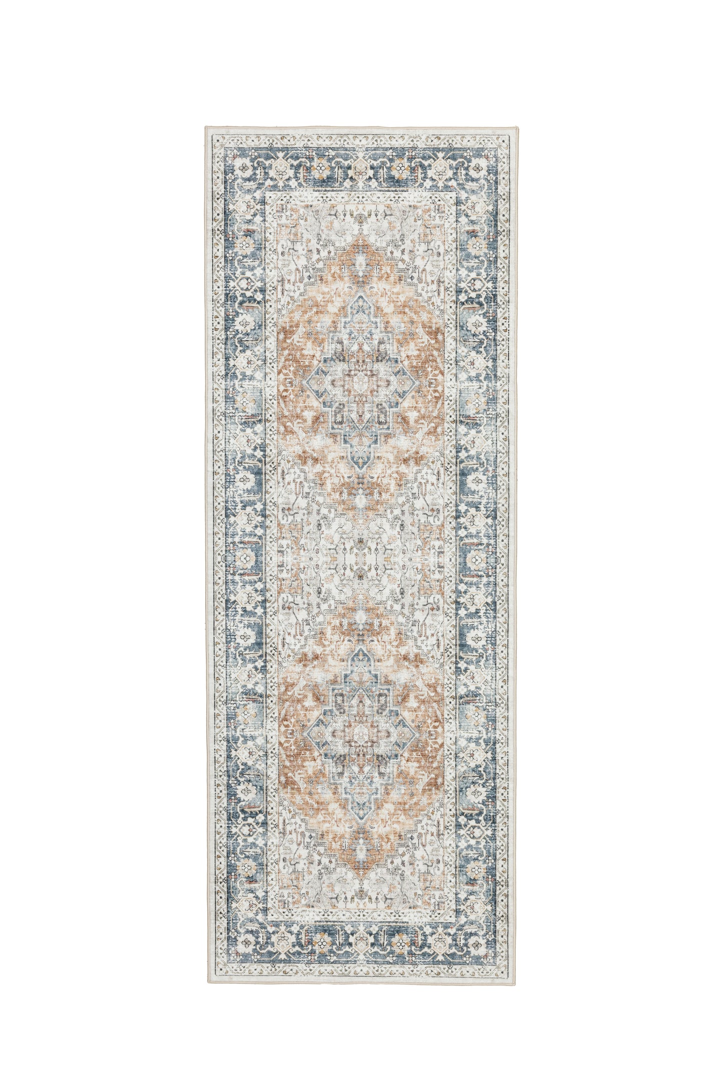 Freyja Vintage Washable Rug Orange