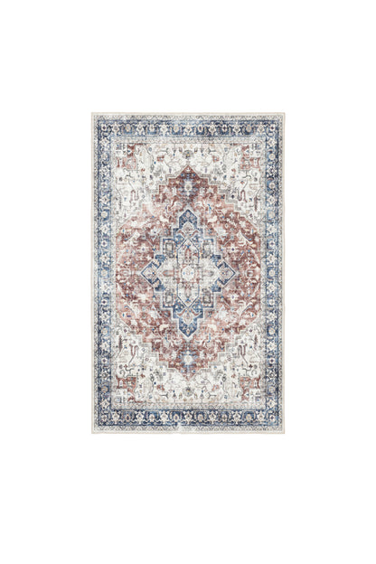 Freyja Vintage Washable Rug Red