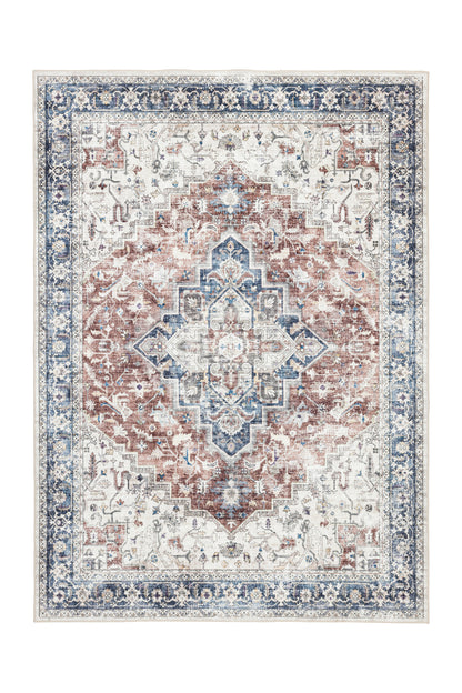 Freyja Vintage Washable Rug Red