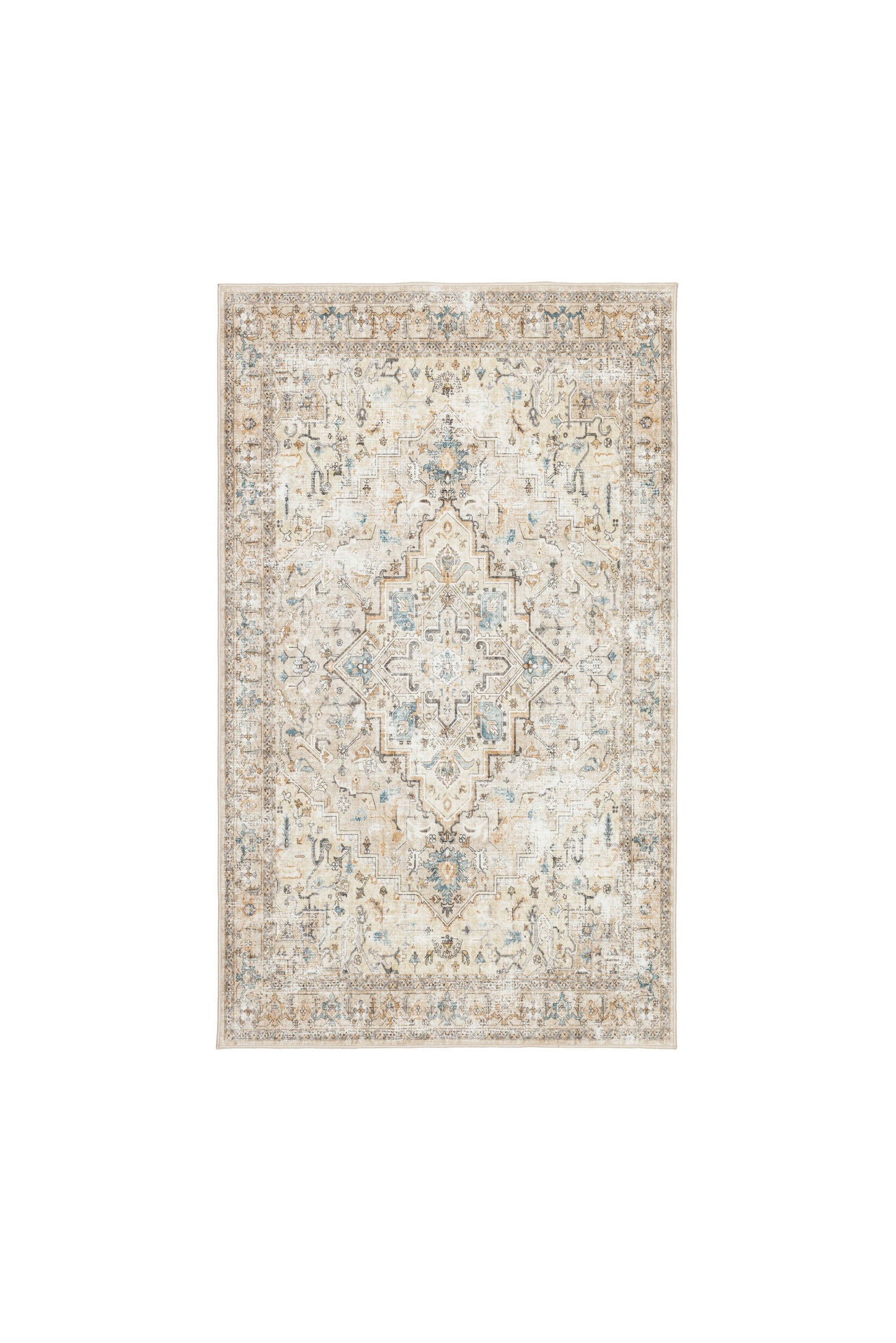 Freyja Vintage Washable Rug Beige