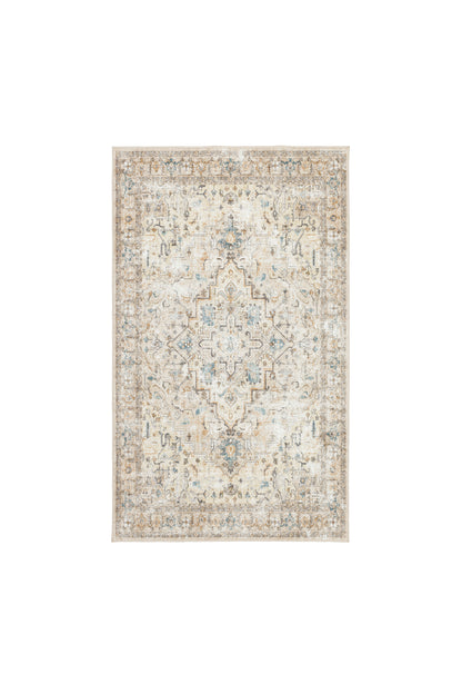 Freyja Vintage Washable Rug Beige