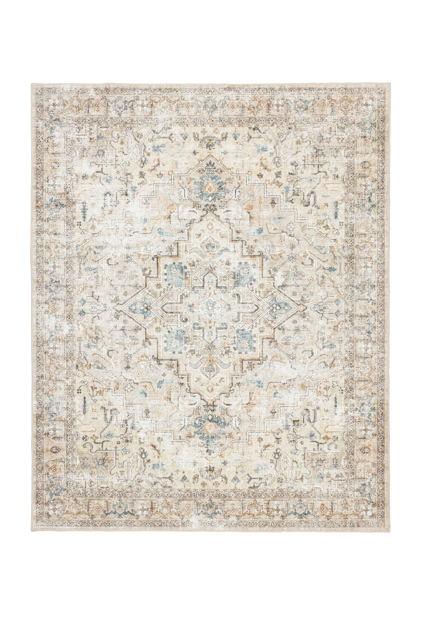 Freyja Vintage Washable Rug Beige